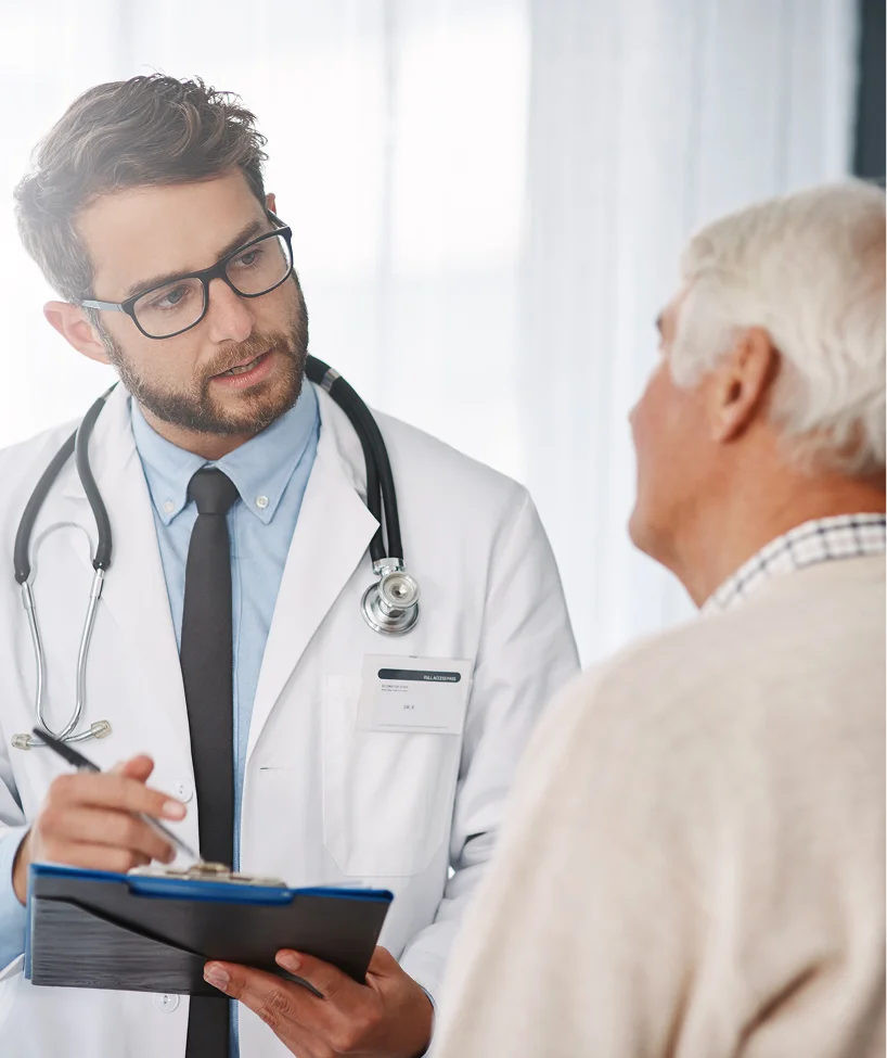 Doctor with patient